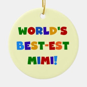 World's Best-est Mimi Bright Colours T-shirts Ceramic Tree Decoration