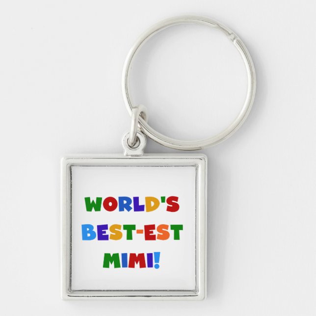 World's Best-est Mimi Bright Colours T-shirts Gift Key Ring (Front)