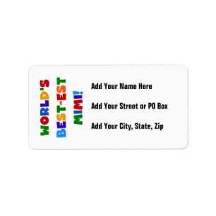 World's Best-est Mimi Bright Colours T-shirts Gift Label