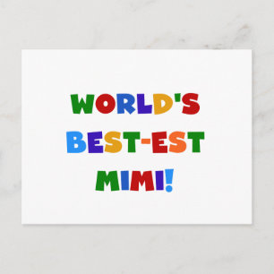 World's Best-est Mimi Bright Colours T-shirts Gift Postcard