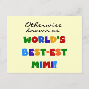 World's Best-est Mimi Bright Colours T-shirts Gift Postcard