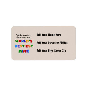 World's Best-est Mimi Bright Colours T-shirts Label