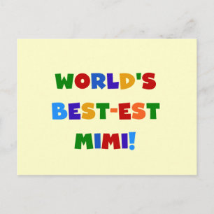 World's Best-est Mimi Bright Colours T-shirts Postcard