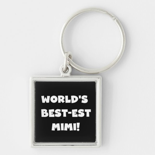 World's Best-est Mimi White Text T-shirts Gifts Key Ring (Front)