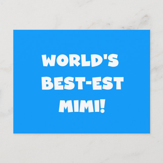 World's Best-est Mimi White Text T-shirts Gifts Postcard (Front)