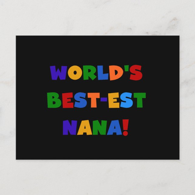 World's Best-est Nana Bright Colours Gifts Postcard (Front)