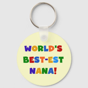 World's Best-est Nana Bright Colours T-shirts Key Ring