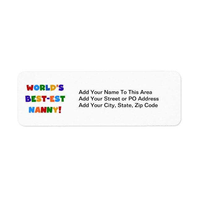 World's Best-est Nanny Bright Colours Gifts (Front)