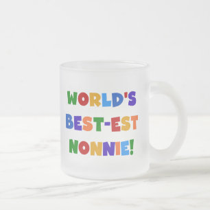 World's Best-est Nonnie Bright Colours Gifts Frosted Glass Coffee Mug
