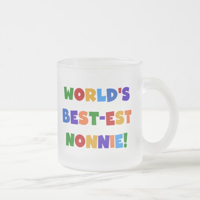 World's Best-est Nonnie Bright Colours Gifts Frosted Glass Coffee Mug (Right)