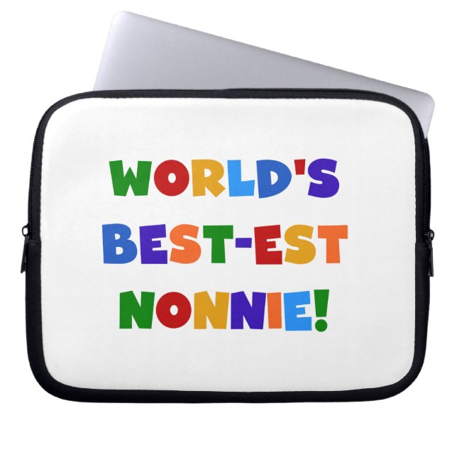 World's Best-est Nonnie Bright Colours Gifts Laptop Sleeve (Front)