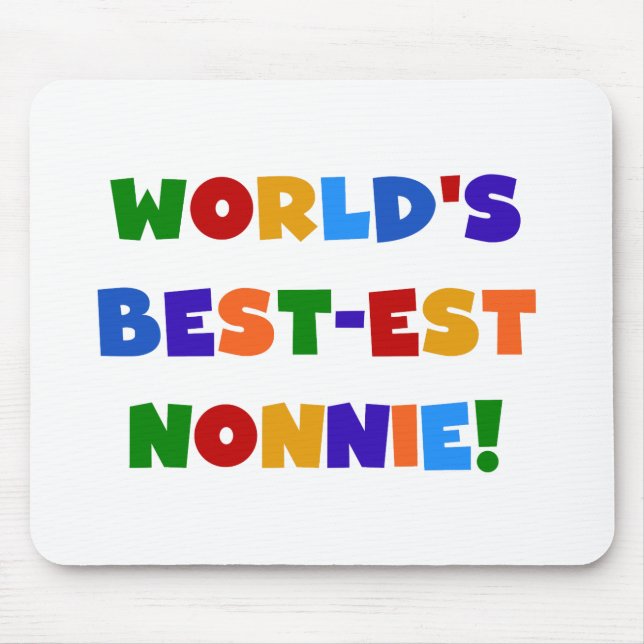 World's Best-est Nonnie Bright Colours Gifts Mouse Mat (Front)