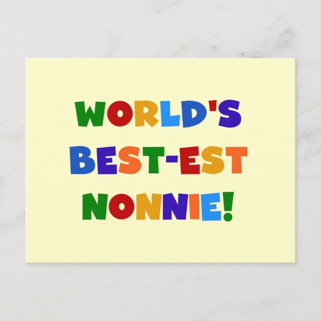 World's Best-est Nonnie Bright Colours Gifts Postcard (Front)
