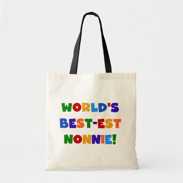 World's Best-est Nonnie Bright Colours Gifts Tote Bag (Front)