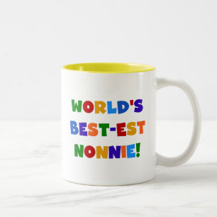 World's Best-est Nonnie Bright Colours Gifts Two-Tone Coffee Mug