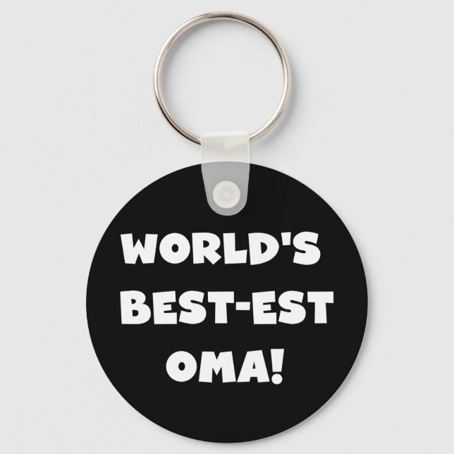 World's Best-est Oma Black or White Gifts Key Ring (Front)