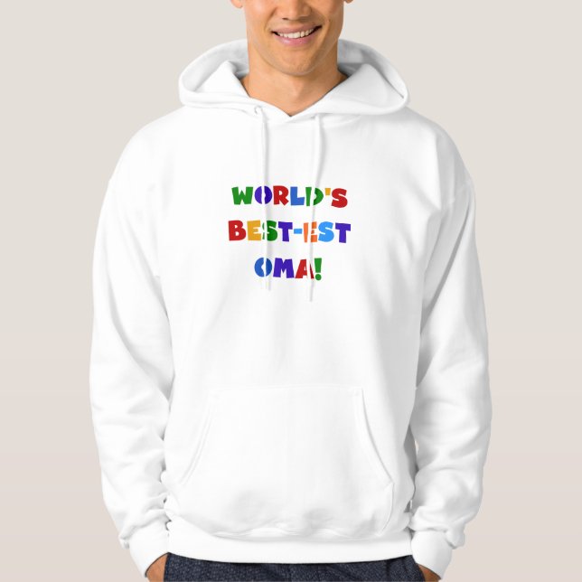 World's Best-est Oma Bright Colours Gifts Hoodie (Front)