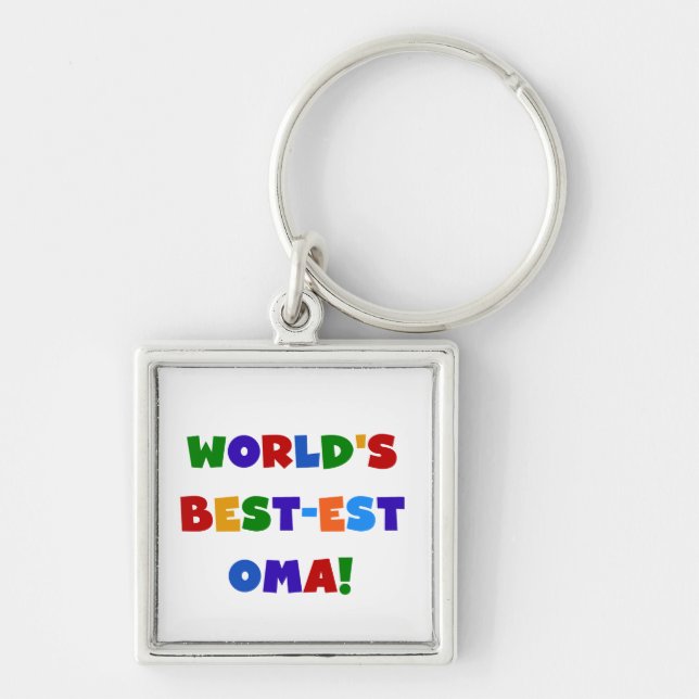 World's Best-est Oma Bright Colours Gifts Key Ring (Front)
