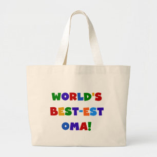 World's Best-est Oma Bright Colours Gifts Large Tote Bag