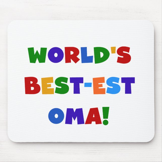 World's Best-est Oma Bright Colours Gifts Mouse Mat (Front)