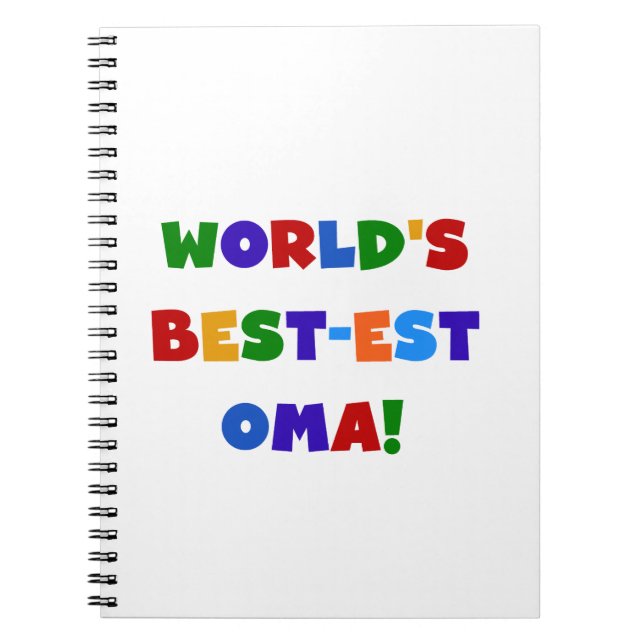 World's Best-est Oma Bright Colours Gifts Notebook (Front)