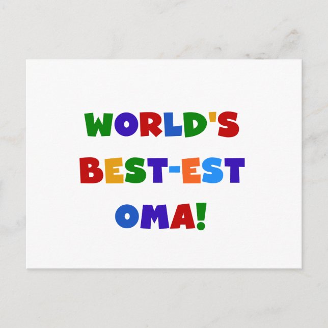 World's Best-est Oma Bright Colours Gifts Postcard (Front)