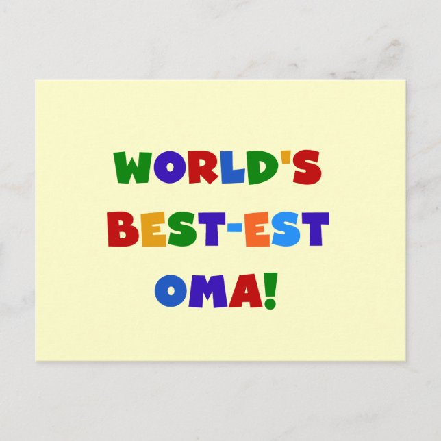 World's Best-est Oma Bright Colours Gifts Postcard (Front)