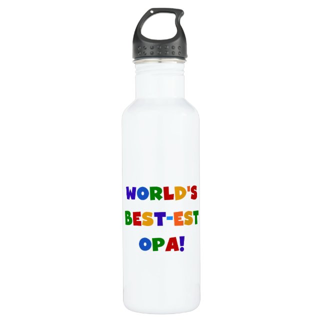 World's Best-est Opa Bright Colours 710 Ml Water Bottle (Front)