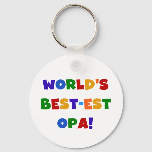 World's Best-est Opa Bright Colours Gifts Key Ring (Front)
