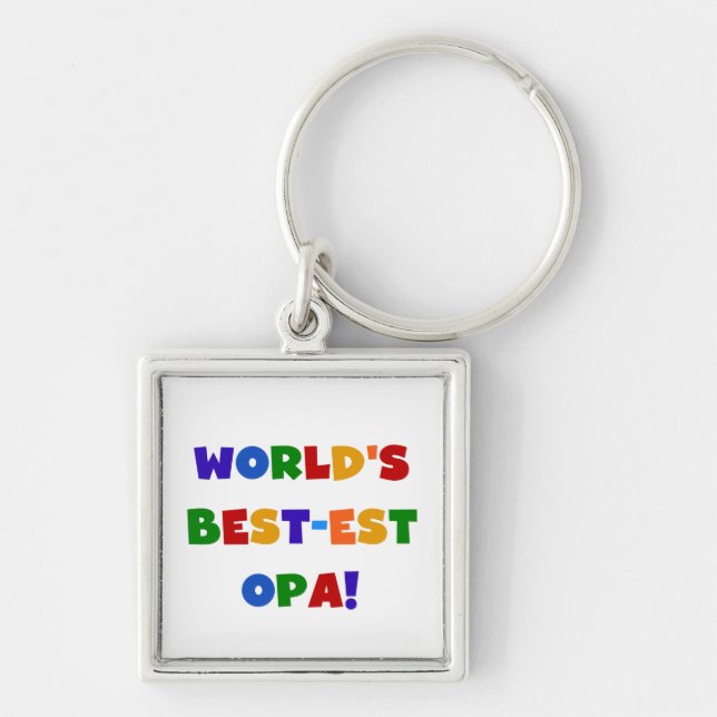 World's Best-est Opa Bright Colours Gifts Key Ring (Front)