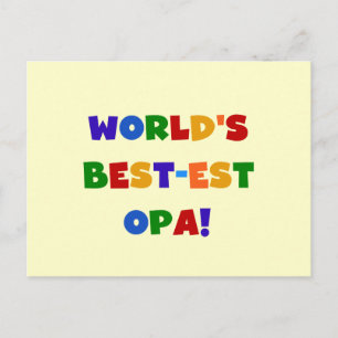 World's Best-est Opa Bright Colours Gifts Postcard