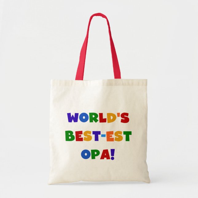 World's Best-est Opa Bright Colours Gifts Tote Bag (Front)
