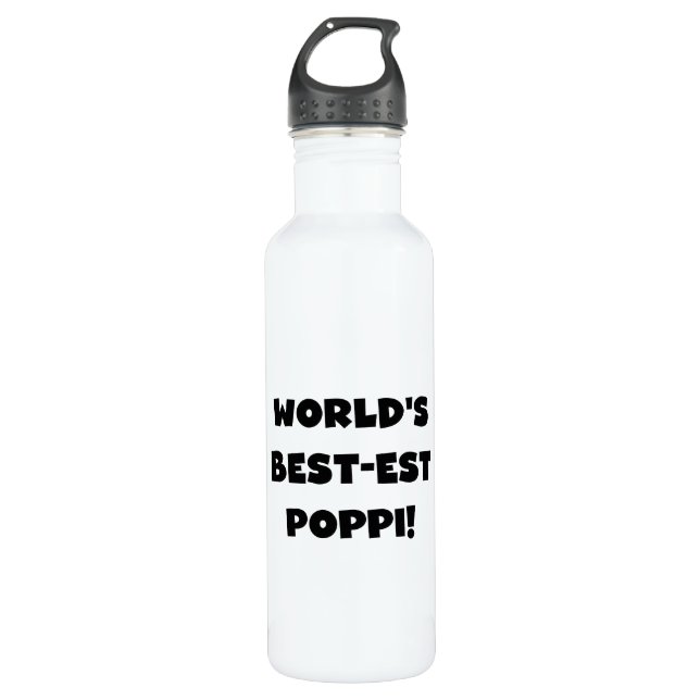 World's Best-est Poppi Black Text 710 Ml Water Bottle (Front)