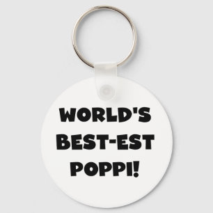 World's Best-est Poppi Black Text Gifts Key Ring
