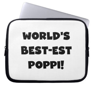 World's Best-est Poppi Black Text Gifts Laptop Sleeve