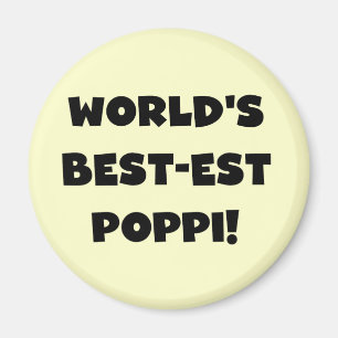 World's Best-est Poppi Black Text Gifts Magnet