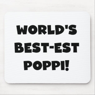 World's Best-est Poppi Black Text Gifts Mouse Mat