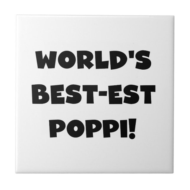 World's Best-est Poppi Black Text Gifts Tile (Front)