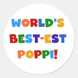 World's Best-est Poppi Bright Colours Gifts Classic Round Sticker