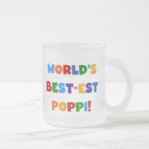 World's Best-est Poppi Bright Colours Gifts Frosted Glass Coffee Mug
