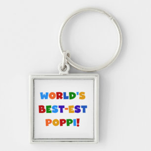 World's Best-est Poppi Bright Colours Gifts Key Ring