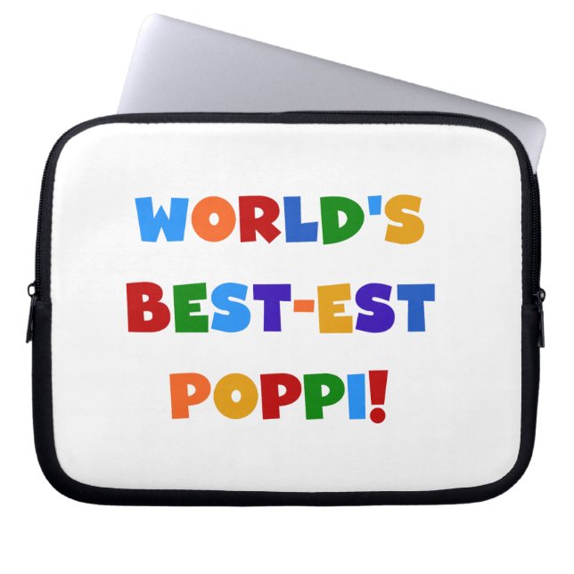 World's Best-est Poppi Bright Colours Gifts Laptop Sleeve (Front)