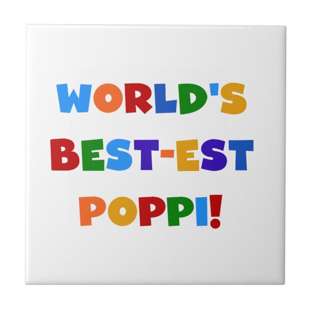 World's Best-est Poppi Bright Colours Gifts Tile (Front)