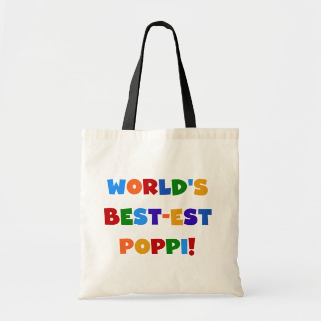 World's Best-est Poppi Bright Colours Gifts Tote Bag (Front)