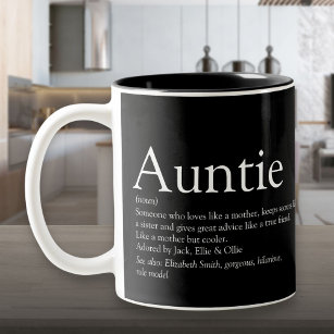 World's Best Ever Aunt Auntie Definition Black Two-Tone Coffee Mug