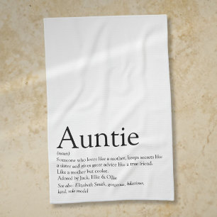 World's Best Ever Aunt, Auntie Definition Fun Tea Towel