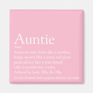 World's Best Ever Aunt Auntie Definition Pink Magnet