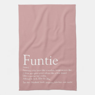World's Best Ever Aunt, Auntie Definition Pink Tea Towel