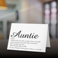 World's Best Ever Aunt Auntie Definition Script