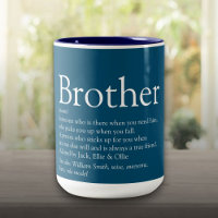 World's Best Ever Brother Definition Fun Blue